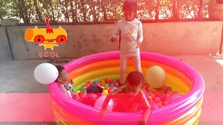 Ponytail Song | Kid playing and dancing with balloons and Balls by BieBie Show and Toys