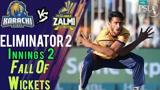 Karachi Kings Fall Of Wickets |Karachi Kings Vs Peshawar Zalmi| Eliminator 2|21 March | HBL PSL 2018