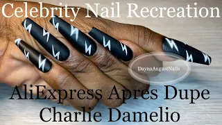 Celebrity Nail Recreation | Charli Damelio Nails | AliExpress Apres Dupe Method | Gel Nails