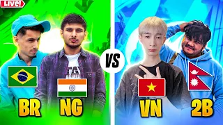 INTERNATIONAL CLASH WAR INDIA, BRAZIL, VIETNAM ||  #nonstopgaminglive    - FREE FIRE LIVE