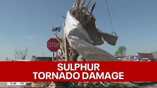 Crews clean up tornado damage in Sulphur, Oklahoma