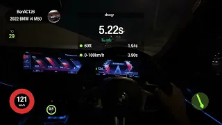 2022 BMW i4 M50 Launch Control 0-100 0-200 1/4mile on Draggy