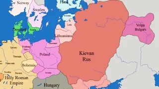 History of Europe -  borders change of europe over time  1019 to 2000