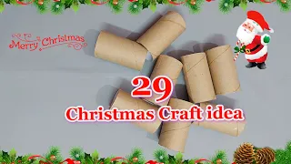 29 Christmas decoration idea with Empty rolls at home | Best Out of waste Christmas craft idea🎄138