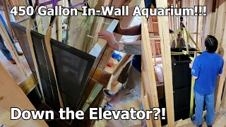 Installing a MASSIVE 450 Gallon In-Wall Aquarium... by going down the Elevator Shaft?! - Part 1