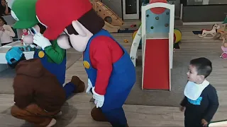 mario & Luigi on dom's birthday party