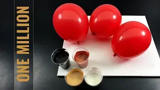 BALLOON DIPPING DELUXE Fluid Painting - with nacre, cooper and fluid gold