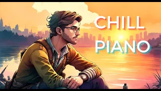 Lakeside Chill Piano 🌅🎹 Serene Music Mix for Relaxation and Study | 1.5 Hours | 125 BPM