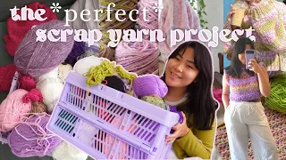 THIS is the *perfect* scrap yarn project… (you need to try this!!) 🧶✨also, I learnt how to knit!!!