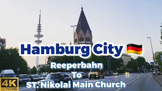 4K Reeperbahn Walk in Tour Hamburg City 🇩🇪 Germany 60fps 2023