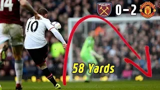 Wayne Rooney '58 yards' Long Goal!! ●13/14 Man Utd 2-0 WestHam