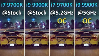 i7 9700K vs i9 9900K vs i7 9700K OC 5.2GHz vs i9 9900K OC 5GHz - Test in 10 Games 1080p 1440p