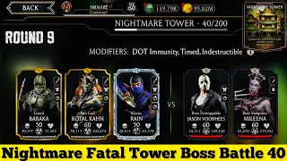 Nightmare Fatal Tower Bosses Battle 40 Fight + Reward | Boss Unstoppable Jason Vorhees  | MK Mobile