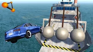 BeamNG.drive - Giant Concrete Balls Against Cars #4