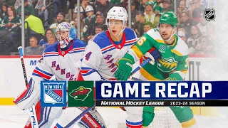 Rangers @ Wild 11/4 | NHL Highlights 2023