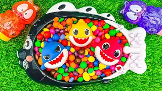 ASMR Satisfying | Magic Pop It & 3 Shark Color with Mixing Candy in Fish Bathtub Cutting Video #98