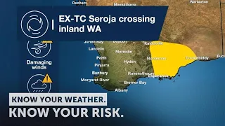 Severe Weather Update: Ex-Tropical Cyclone Seroja crossing inland WA. 10:00am AEST - 12 April, 2021