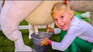 Vania and Mania pretend play with Farm | Professions for kids in the Children's museum