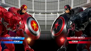 Venom & Captain America (Red) Vs Venom & Captain America (Black) Fight | Marvel vs Capcom Infinite