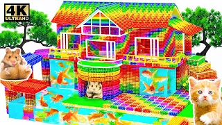 DIY- How to Build Mini Mansion With Outdoour Swimming Pools Have Water Slide for Pets