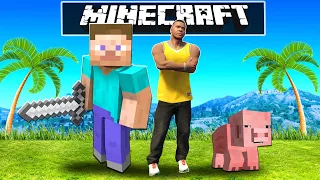 MINECRAFT Steve Surviving in GTA 5 Dimension