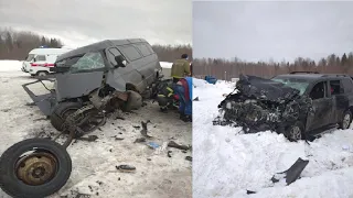 02.03.21 Газель врезалась во внедорожник на федеральной трассе