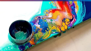 Aqua Flow - Gorgeous Acrylic Pour Painting with Bright Cells - Fluid Art Tutorial - Acrylic Pouring