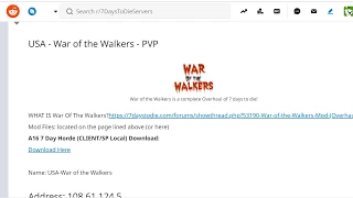 "War Of The Walkers" Install 7 days to die Mod