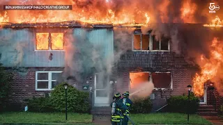 Massive fire rips through 10 unit condo building