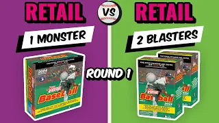 FIRST LOOK AT RETAIL VS RETAIL!! 2024 TOPPS HERITAGE 1 MONSTER BOX VS 2 BLASTER BOXES ROUND 1