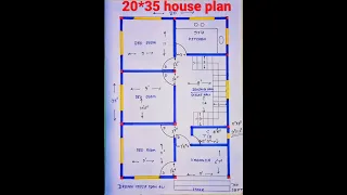 20×35 house plan design,3bhk,#shorts #housedesign