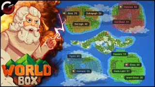 I CREATED FOUR KINGDOMS! War Between Humans, Elves, Orcs & Dwarves | WorldBox God Simulator Gameplay