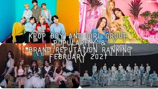 FEBRUARY 2021 BRAND REPUTATION RANKINGS: KPop Girl and Boy Groups