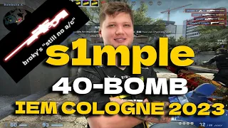 CSGO POV NAVI s1mple (40/19) vs FaZe (OVERPASS) @ IEM Cologne 2023