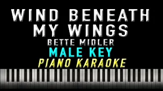 Wind Beneath My Wings (KARAOKE) - Bette Midler "MALE KEY" | Piano Version