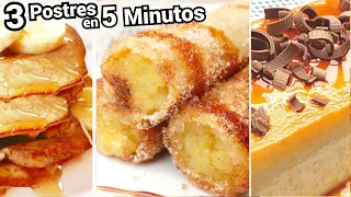 DULCES de PLÁTANO 🍌😋 en 5 MINUTOS de trabajo (BARATOS, FÁCILES y RICOS) Los 3 mejores.