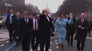 Trump was at the head of the inaugural parade in Washington, DC