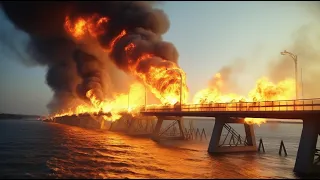 HAPPENED NOW! Disaster on the Crimean bridge for Russian reinforcement! Taurus blows up the railroad