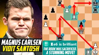 Magnus Carlsen *CRUSHED* Vidit Santosh Gujrathi with Brilliant Rook Sacrifice - WC Rapid 2016