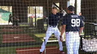 Freddie Freeman takes his first swings