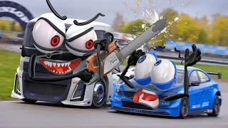 Doodle Car conflict over Territory 😂 Car Crash - Funny Car Wars | 3D Doodle Cartoon #96