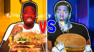 HOT vs COLD Food Challenge | Dustin & Denzel