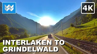 [4K] Interlaken to Grindelwald in Switzerland 🇨🇭 Relaxing Morning Scenic Driving Tour