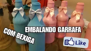 COBRINDO GARRAFA DE VIDRO COM BEXIGA