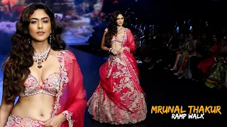 Mrunal Thakur Looking Stunning In Red Lehenga Ramp Walk At Bombay Times Fashion Week 2024