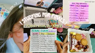 Studying for finals ☕️| 8th grader 🎀| study tips, datesheet, science, unboxing and more ₊˚🖇️