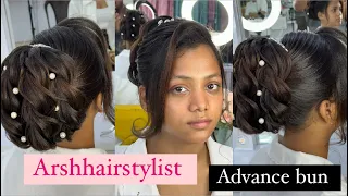 Advance hairstyle bun by Arshhairstylist easy & simple technique please watch in learn