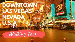 USA Walking Tours -Fremont Street at Night in Downtown, Las Vegas-