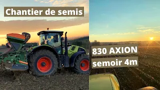 VLOG : chantier de semis avec un CLAAS et un semoir AMAZONE