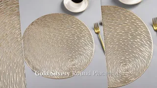 Gold Silvery Round Placemats 11/15/2019 14:45